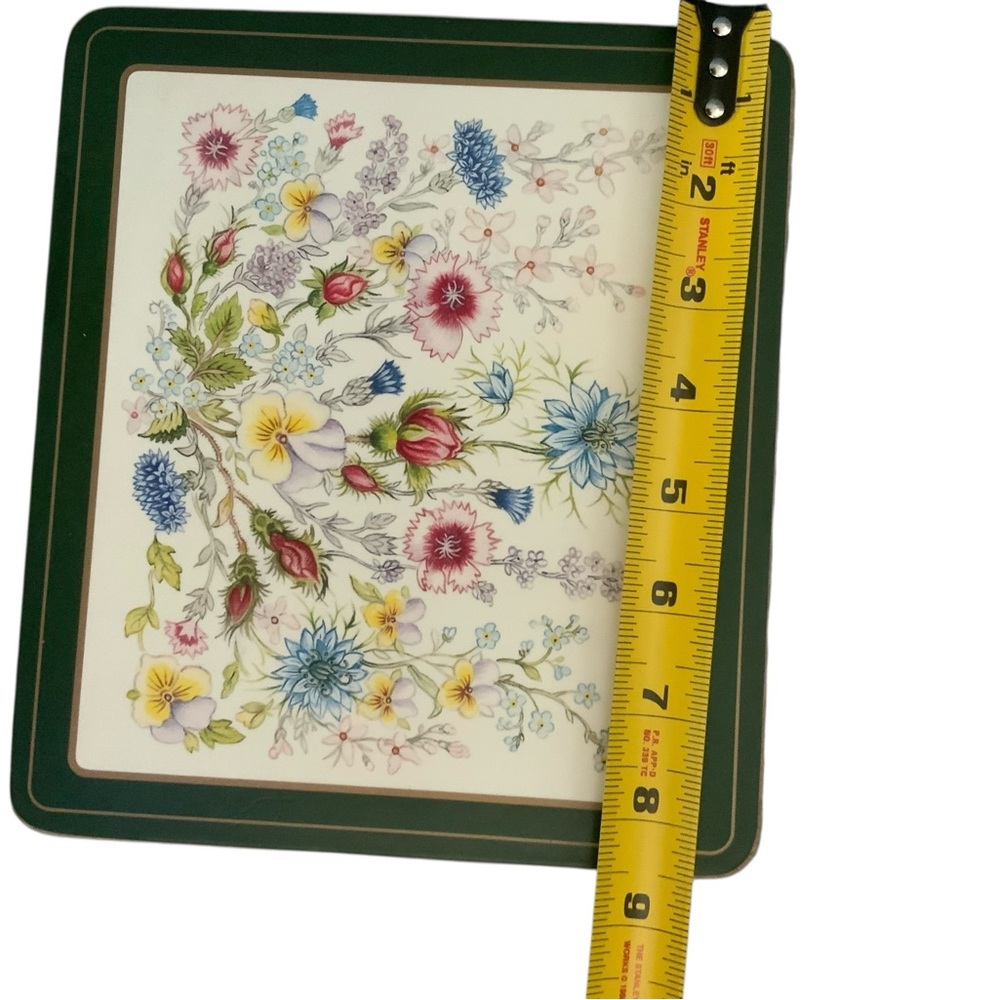 Vintage AYNSLEY Wild Tudor 5 Place Mats 8.5”x7.5” Acrylic Top Cork Bottom No Box - Picture 3 of 6